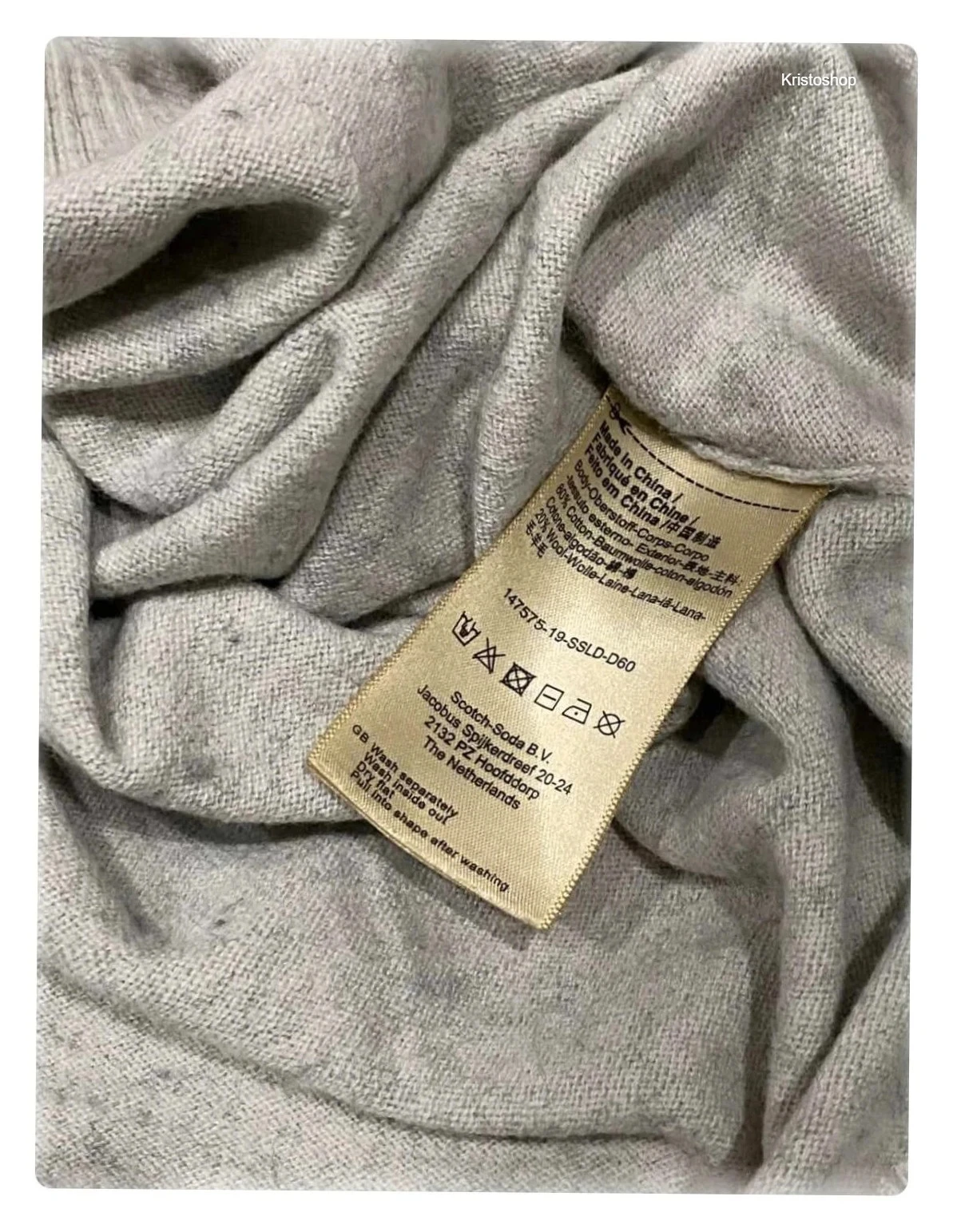 Suéter fino de lã cinza Scotch & Soda mangas longas Tamanho S Lucky – photo 13